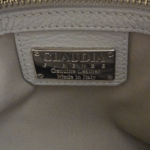 CLAUDIA FIRENZE Made In Italy Leather Pebbled Crossbody/hand Bag. White. NWT - Picture 4 of 16